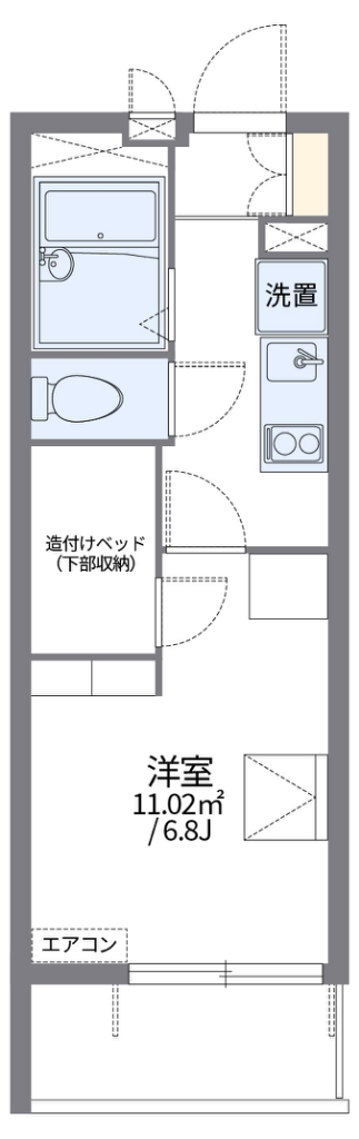 レオパレス谷中 306号室 間取り