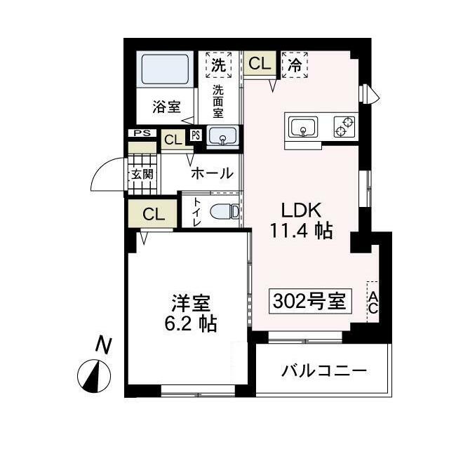 Ｖｉｅｕｎｏ逗子 302号室 間取り