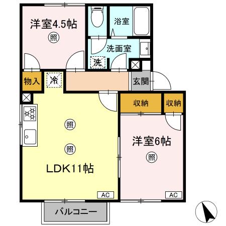 グレイス湘南 202号室 間取り