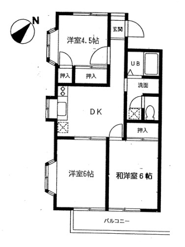 サン＆グリーンＡ棟 202号室 間取り