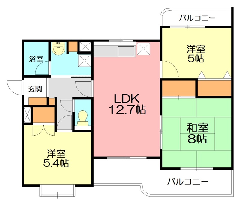 シャトー鶴嶺 105号室 間取り
