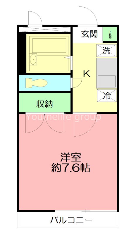 アンプルールフェールひまわり 101号室 間取り