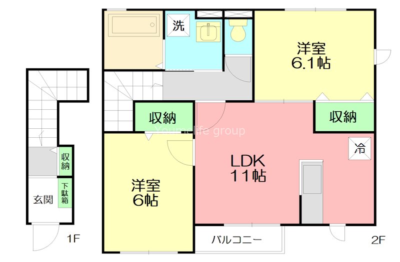 サニーハウス 202号室 間取り