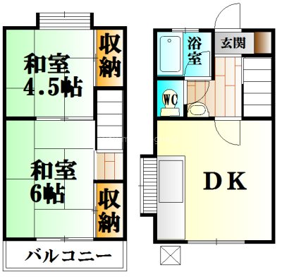 第二メゾン富士 A号室 間取り