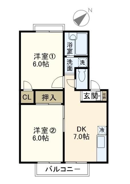 グローリア 205号室 間取り