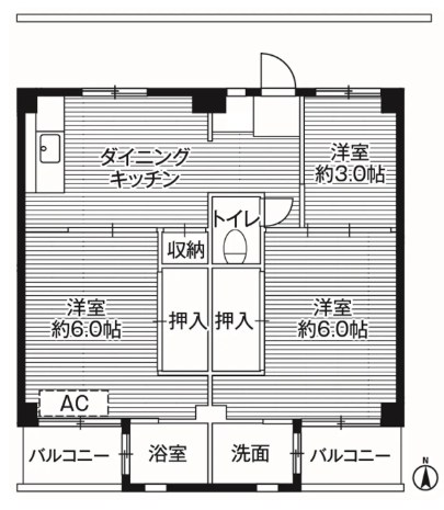 ビレッジハウス鎌倉3号棟 403号室 間取り