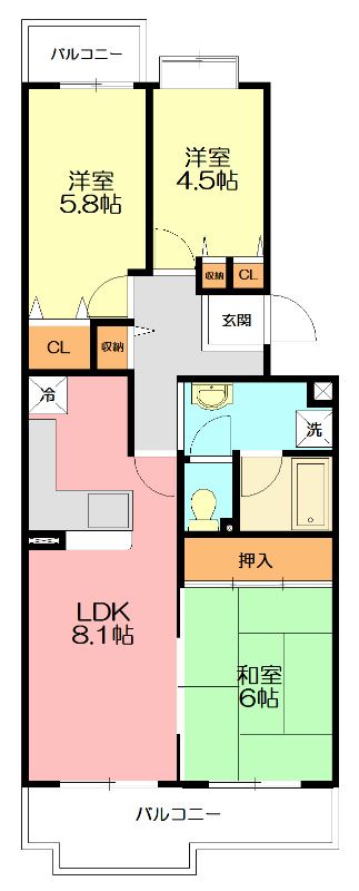レジエ戸塚深谷1号棟 111号室 間取り
