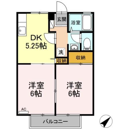 サニーコートハタⅡ 103号室 間取り