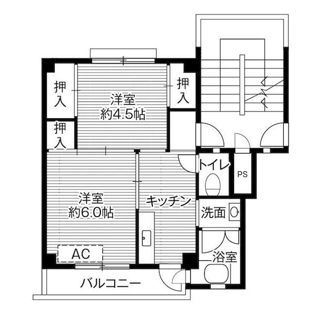 ビレッジハウス三田4号棟 104号室 間取り