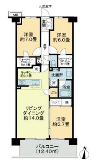 グレーシア湘南平塚海岸 311号室 間取り