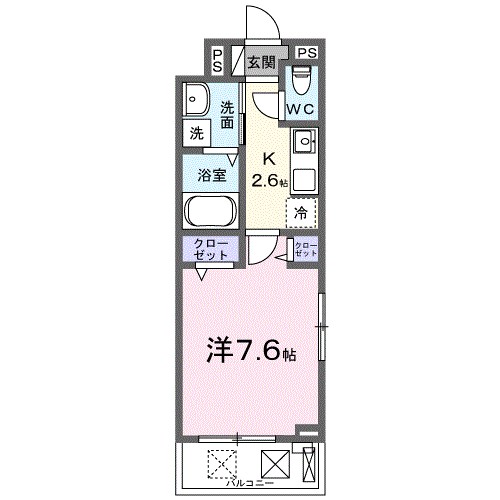 リズミン鴨宮 201号室 間取り