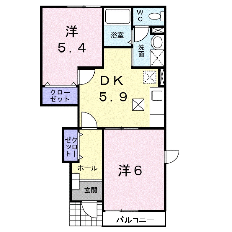 オーキッドハイム 102号室 間取り
