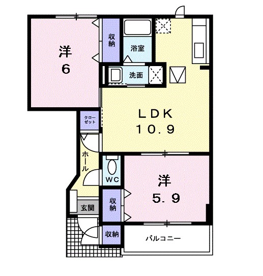 ラルジュⅡ 101号室 間取り