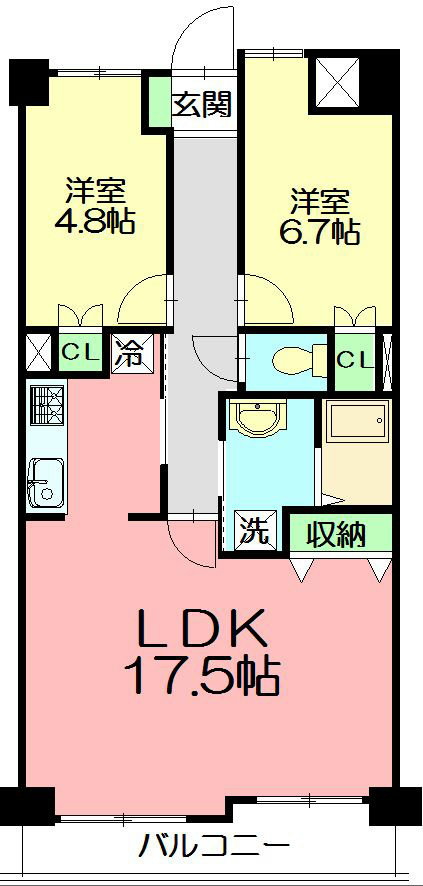 クレール矢沢 503号室 間取り