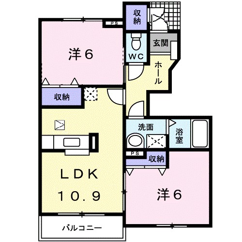 アグリーアブルⅠ 101号室 間取り