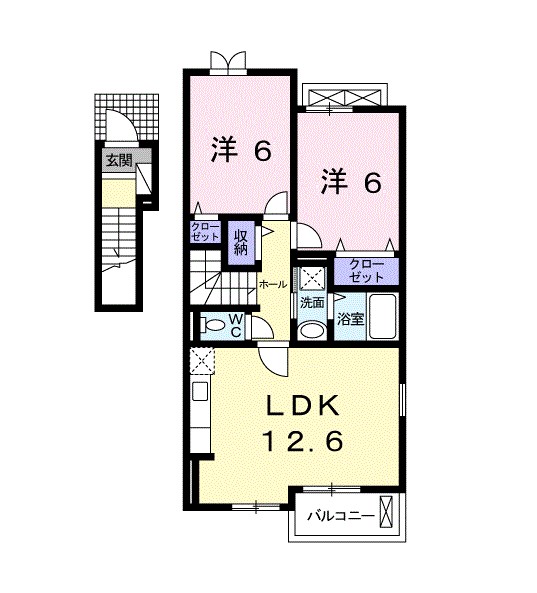 クラール　ハウス　Ⅱ 201号室 間取り