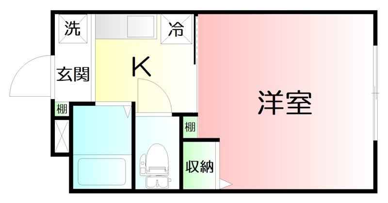 Aube藤沢 203号室 間取り