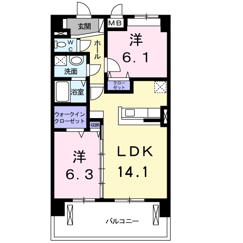 アルールⅠ 405号室 間取り