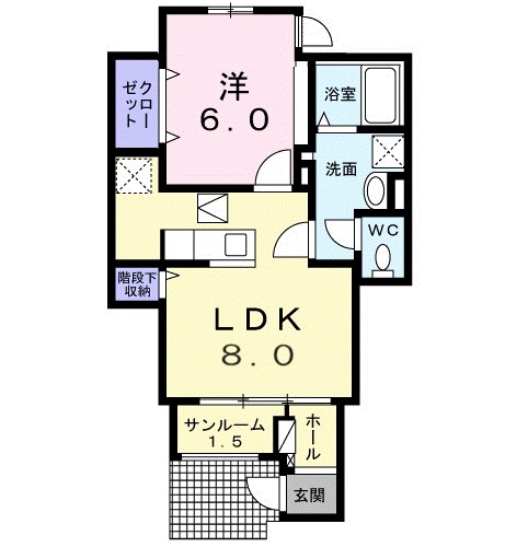 小和田３丁目アパート 103号室 間取り