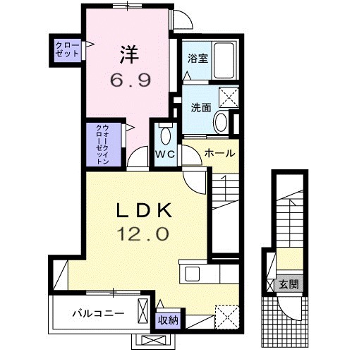 小和田３丁目アパート 201号室 間取り