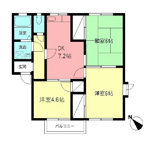 ドミール宮の下A 203号室 間取り