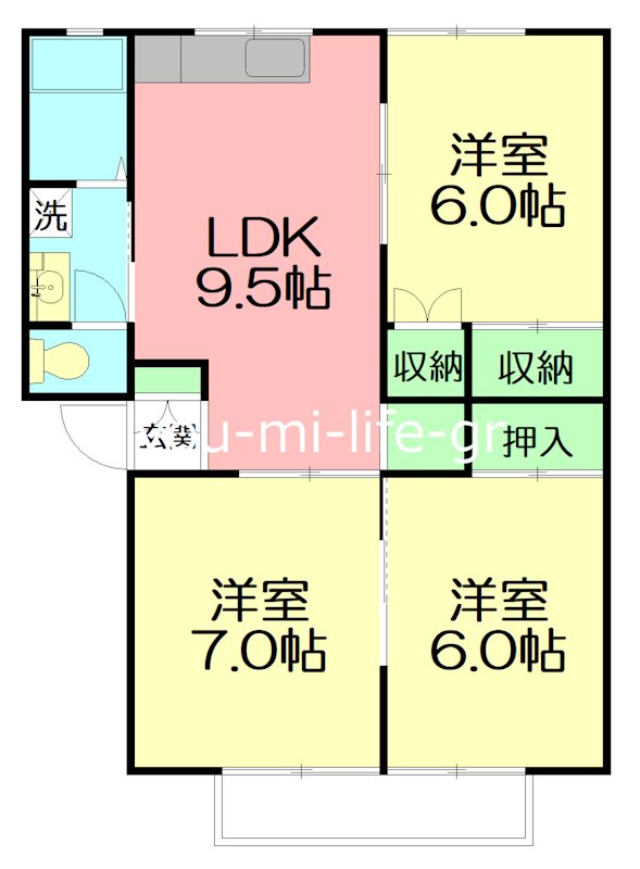 リーフハイツ御殿Ⅰ 203号室 間取り