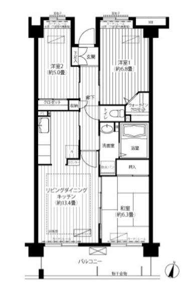 コーポレート東戸塚 412号室 間取り