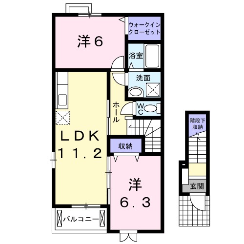 プライムハイツ 201号室 間取り
