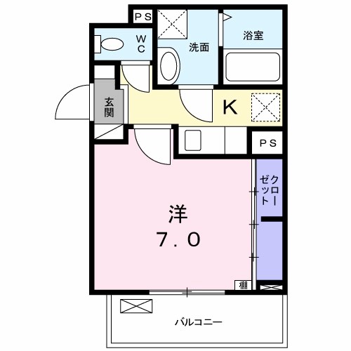 グラシア 204号室 間取り