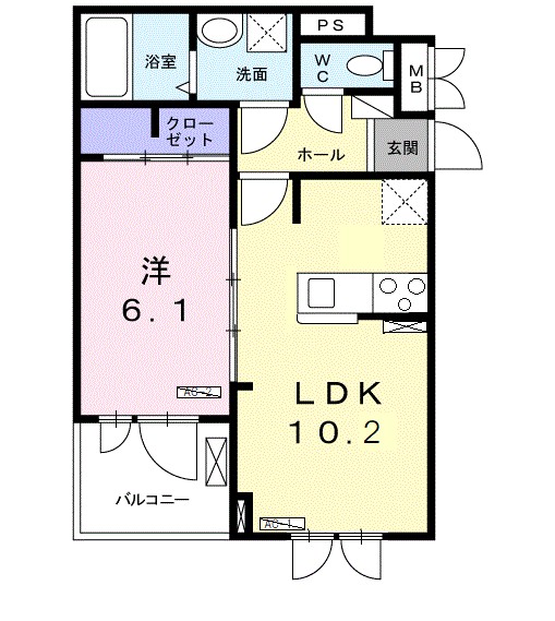 アベニール 301号室 間取り