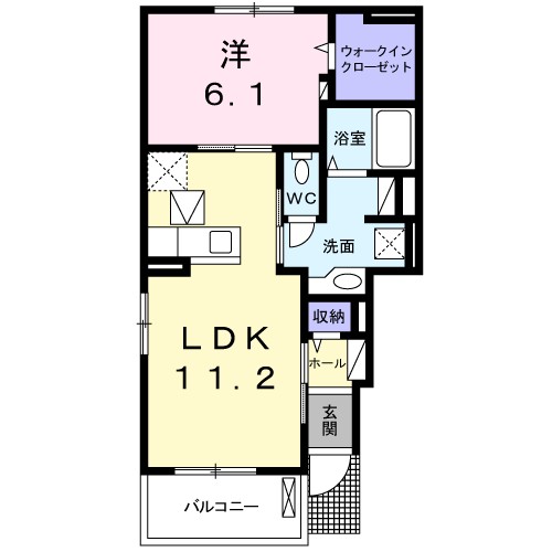 レジュール本厚木Ⅱ 101号室 間取り