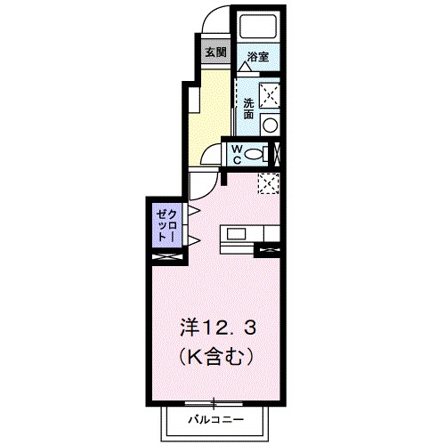 クロスロード 103号室 間取り