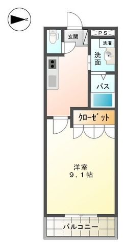 パラシオン平塚 0206号室 間取り