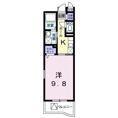 ジェル　メゾン 206号室 間取り