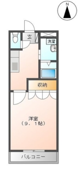 パラシオン平塚 0507号室 間取り