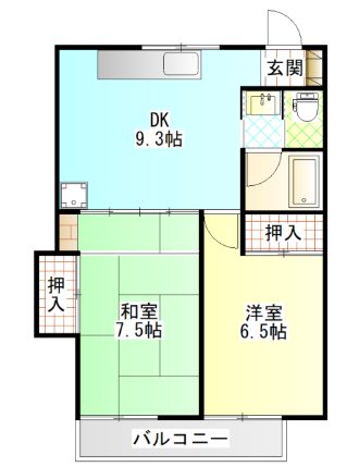 ローズガーデンA 203号室 間取り