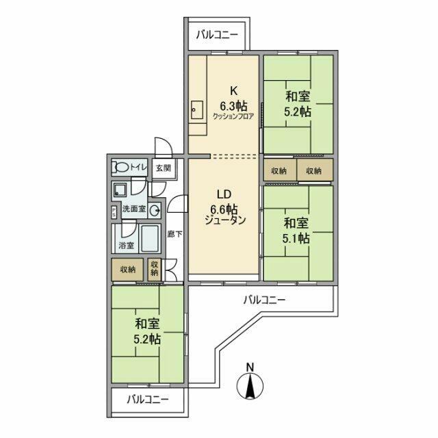 さつき住宅２５号棟 405号室 間取り