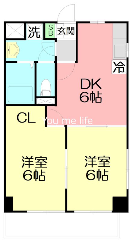高栄プラザ洋光台 403号室 間取り