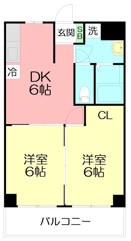 高栄プラザ洋光台 401号室 間取り
