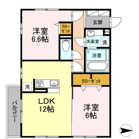 サンライズ 203号室 間取り