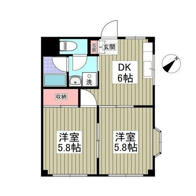 温水ＴＢハイツわたなべ 106号室 間取り