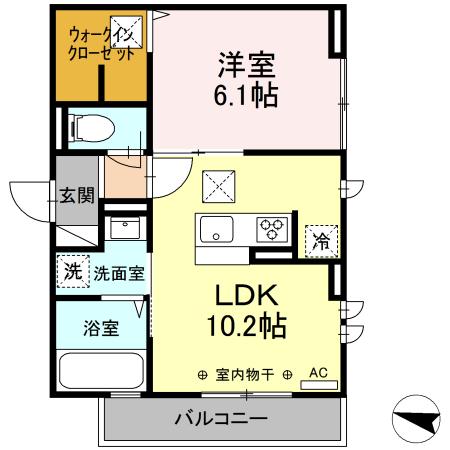 Ｄ－ＳＩＴＥ　ＳＨＯＮＡＮＤＡＩ 105号室 間取り