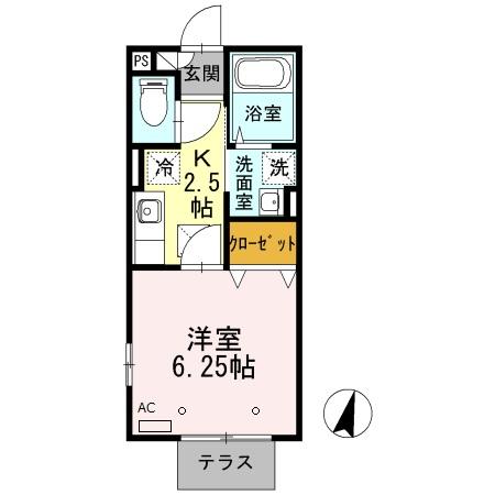 リベラ湘南 105号室 間取り
