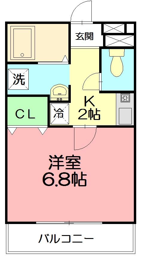 サンライズ湘南 206号室 間取り