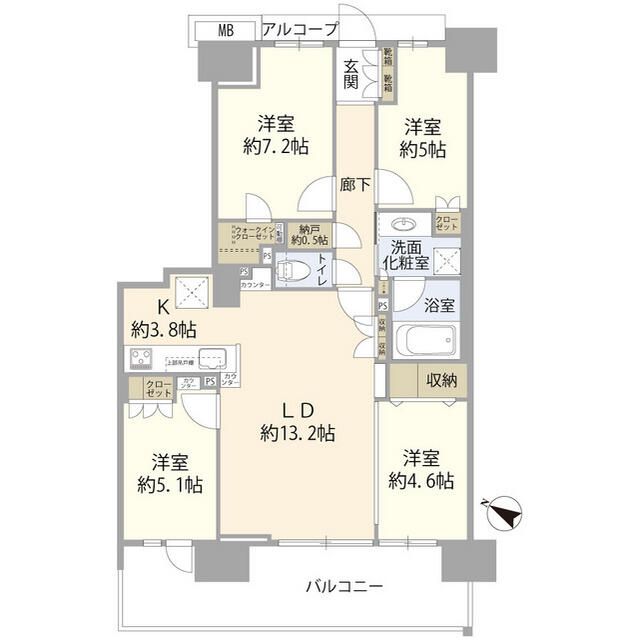 エアヒルズ藤沢 10F号室 間取り