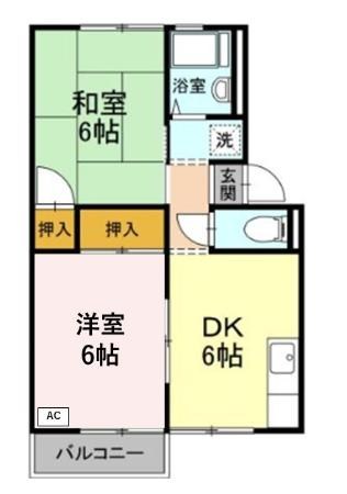レザンシャトー 202号室 間取り