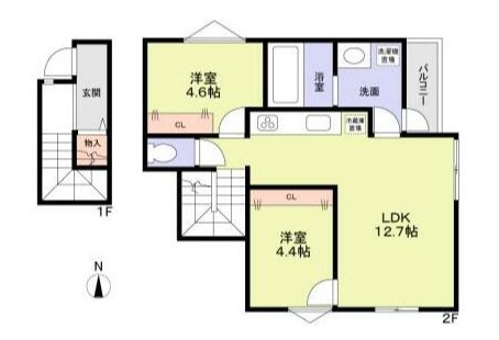 ＳＯＵＴＨＥＲＮ　ＶＩＬＬＡＧＥ　ＩＩ 2A号室 間取り