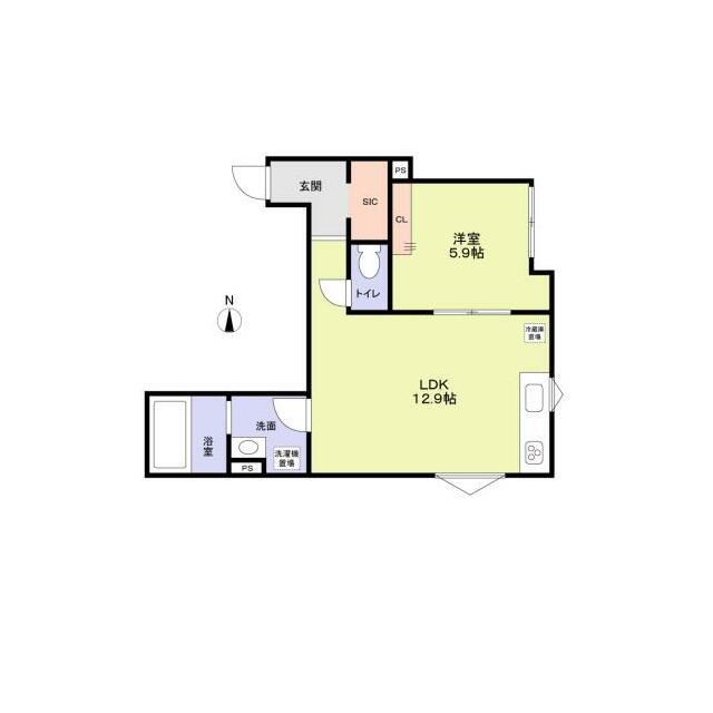 ＳＯＵＴＨＥＲＮ　ＶＩＬＬＡＧＥ　ＩＩ C号室 間取り