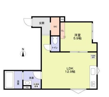 ＳＯＵＴＨＥＲＮ　ＶＩＬＬＡＧＥ　ＩＩ 1A号室 間取り