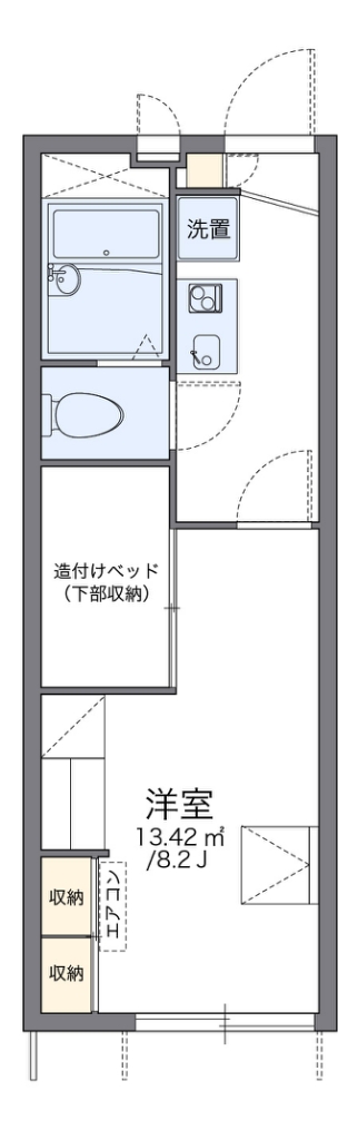レオパレスハッピネス 109号室 間取り